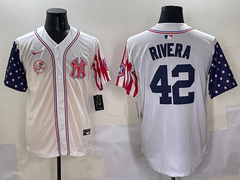 Men 2025 MLB New York Yankees 42 Rivera white jersey style 6